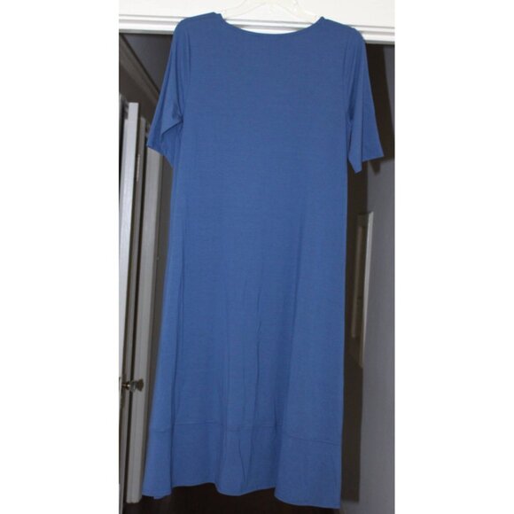 New w/Tags Eileen Fisher -Round Neck, Asymmetric Viscose Jersey Dress, S fits M - Picture 5 of 11